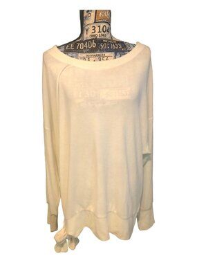 Modern Soul Cream Long Sleeve Detailed Sleeve & Waist Blouse Tie Waist Sz 1X